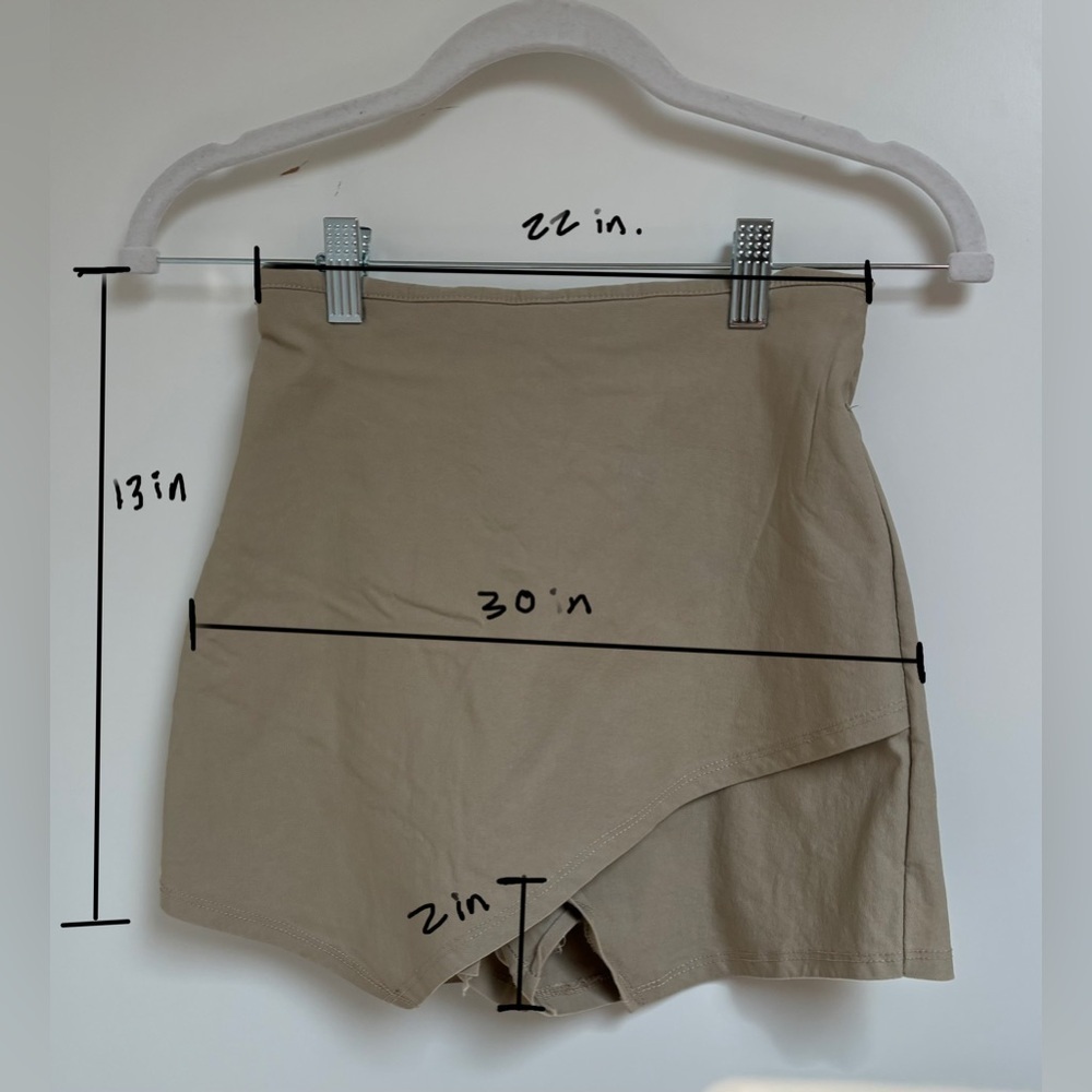 American Threads Khaki Wrap Mini Skort - Picture 3 of 6